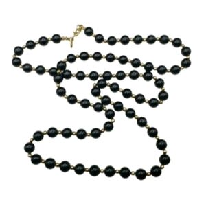 Monet Navy and Gold Beaded Necklace